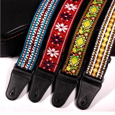 China Factory Exquisite Chinese Professional Supplier Acoustic Guitar Straps Exquisite Colorful Bass Guitar Strap for sale