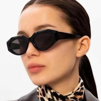 China Small Frame Retro Sunglasses 2022 New Vintage Retro Polygon Balanced Female Small Frame Cat Eye Sunglasses For Women for sale