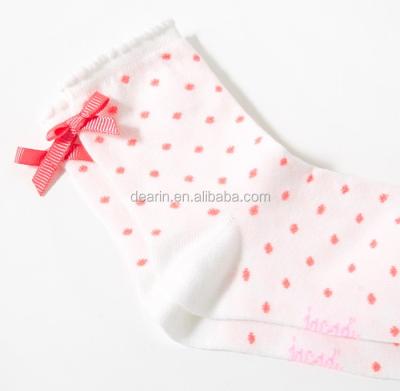 China DYNB-9610 Design Antibacterial Cute Cotton Baby Socks With Tie Bow For Toddlers And Baby Kids Size for sale