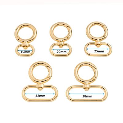 China The opening metal hardware bag strap etc connecting accessories. DIY Durable / Washable / Eco - Friendly Handbag Alloy Buckle Spring Door O Ring for sale