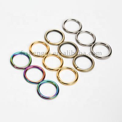 China Sturdy And Durable 25mm Side Release Metal Buckle Pants Colorful Rainbow Color Round O Ring Buckle Metal Collar O Ring for sale