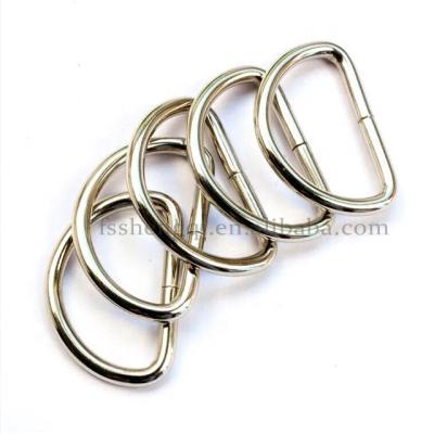 China Sturdy and Durable Metal D Ring Shapes Buckles Bow Shacket 32mm Dog Collar D-Clips Bag Custom D-Clip for sale