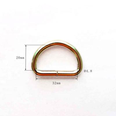 China Sturdy And Durable Iron Alloy D Ring Buckle Clasp Diy Leather Clothes Luggage Sewing Handmade Bag Purse D Clip for sale