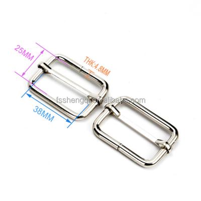 China Sturdy and Durable 38MM 25MM Webbing Metal Slip Buckle Ring Adjustable Buckle Metal Belt Buckle for Handbags for sale