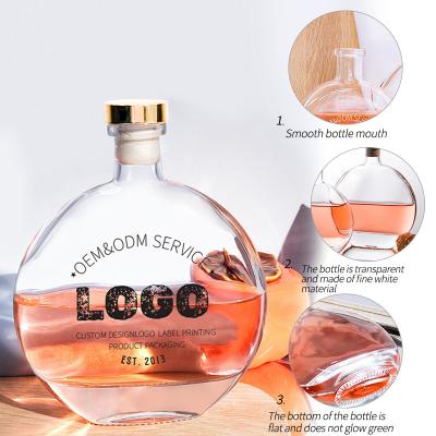 China Cosmetic 120ml 250ml 500ml DIY Dried Flower Essential Oil Rattan Smokeless Aromatherapy Ornaments Oblate Thickened Aromatherapy Glass Bot for sale