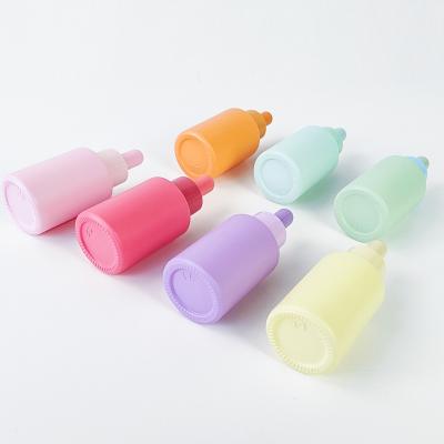 China Macaron Color 30ml Essential Oil Dropper Bottle Glass Cosmetic Glass Bottle With Glass Tube for sale