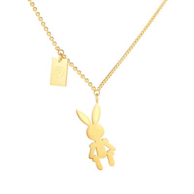 China FASHIONABLE Animated Cute Female Bunny Pendant Stainless Steel Zodiac Sign Necklace for sale