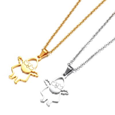 China Fashionable Wholesale Gold/Silver Christmas New Year Custom Stainless Steel Necklace for sale