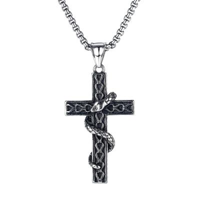 China FASHIONABLE Hot Selling Retro Men Cross Stainless Steel Chain Jewelery Necklace for sale