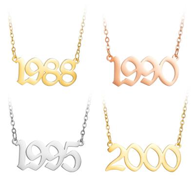 China Exquisite Commemorate Digital Shape Stainless Steel Women Necklace Jewelry for sale