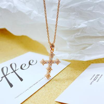 China FASHIONABLE Women Jewelry Stainless Steel Chains Fashion Personalized Simple Cross Pendant Necklace for sale