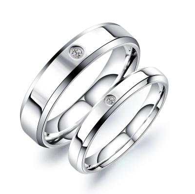 China Others Genuine Love Wholesale Silver Stainless Steel Couple Ring Jewelry Forever for sale