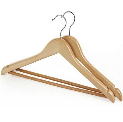 China Environmental protection wooden hanger 100 packs with staples wooden walnut hanger children for sale