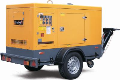 China 4 stroke three phase Compact trailer mounted 80KW / 100KVA Silent Diesel Generator Set for sale