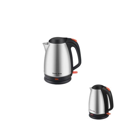 China 1.8 Liter 360 Degree Rotation Stainless Steel Low Cordless Electric Tea Kettle Good With Easy To Serve Pouring Spout for sale