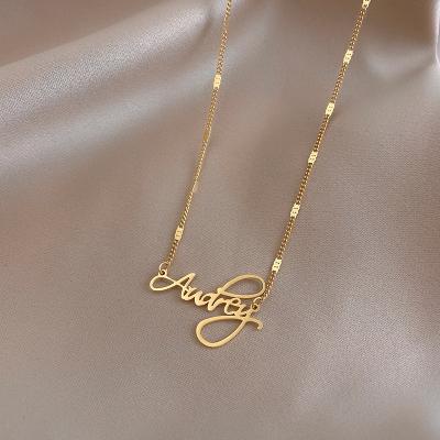 China Charm Wholesale Personalized Name Necklace Initial Golden Letters Pendant Necklace Custom for sale