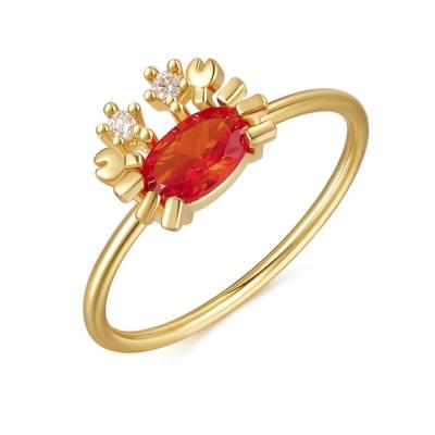 China Wholesale Fashion New 18K Gold Color Zircon Small Animal Ring Cute Girl Ring Marine Ring for sale