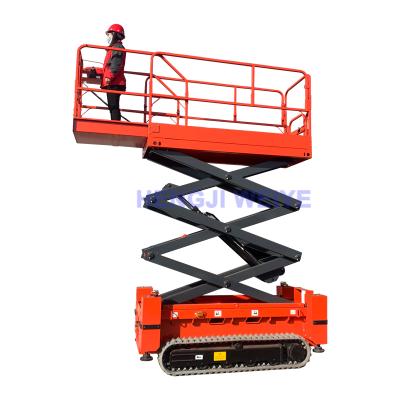 China Easy Operation China Manufacturer 6m 8m Professional Electric Tracked Crawler 10m Scissor Lift for sale