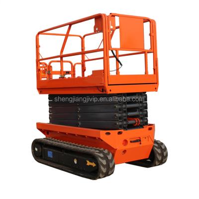 China Easy Operation Electric Hydraulic Scaffolding Crawler Tracked Scissor Lift With Big Chain Weel Or Diameter Weel OEM ODM Available for sale