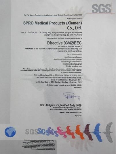 CE - Spro Medical Products (Xiamen) Co., Ltd.