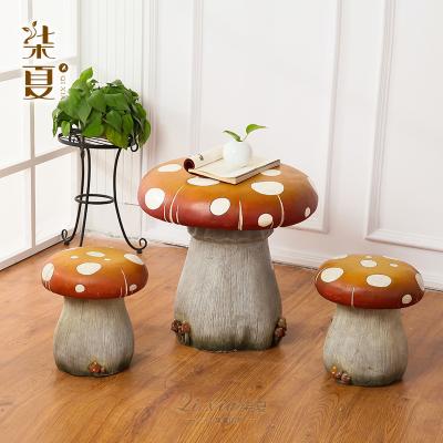 China Mall Garden Classic Fairy Tale Decoration Outdoor Mushroom Stools And Tables for sale