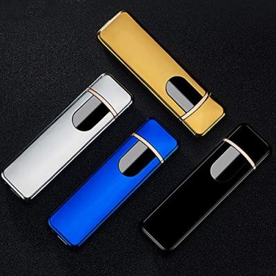 China USB ChargingTouchscreen Reusable Electronic Double Sided Portable Smart Lighter Windproof Smokeless Lighter for sale