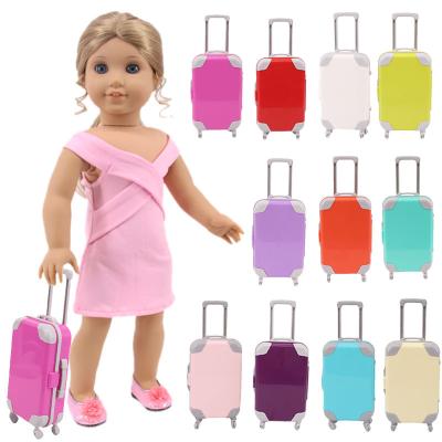 China Variable Game Accessories Doll Suitcase Doll PF Za Girl Clothing 45cm America Mini Travel Suitcase for sale