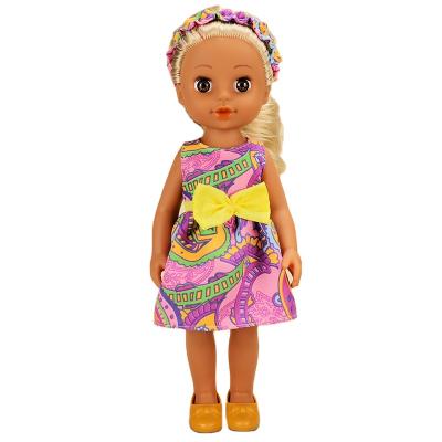 China Changeable Clothing 14 Inch Brown Skin African Curly Hair Barbi With Music And Gift Cute Kids Costume Christmas Friend AG Doll for sale