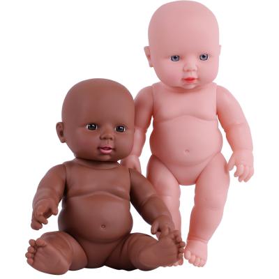 China Changeable Clothing Europe 12 Inch Vinyl Nude Black White Skin African American Bald Boy Doll for sale