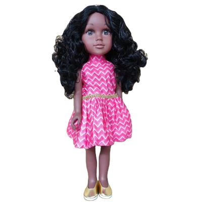 China 18 Inch Tall Educational Wavy Hairstyle Red Skirt Mixed Race Doll for sale