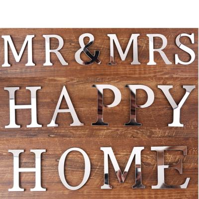 China Eco-friendly Home Decoration Wall Stickers English Alphabet Mirror Hotselling DIY Toys Photography Props for sale