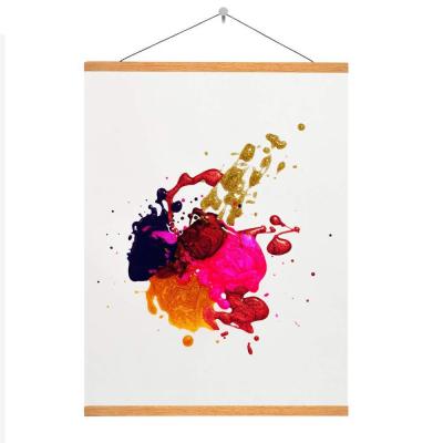 China Advertising poster display frame magnetic decorative painting poster clip poster diy solid wood hanging hanger for sale