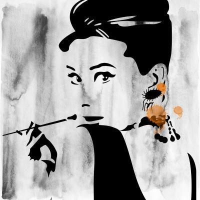 China Beautiful Eco-friendly Audrey Hepburn Figure Printing Pop Art Girl Portrait Oil Painting for sale