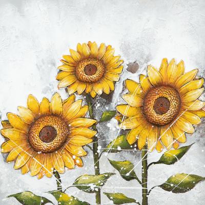 China High Quality Waterproof+ECO-Friendly On Canvas 3D Sunflower Oil Painting For Home Decoration for sale