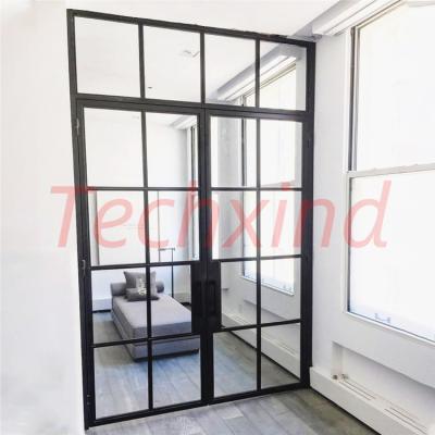 China Custom Black Glass Double Entry Front Design External Storm Waterproof Cheap Bathroom Doors for sale