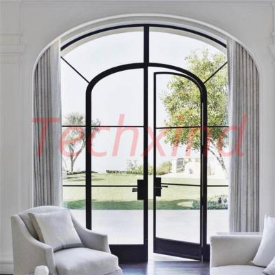 China Waterproof External Double Entry Steel Fiberglass Pivot Accordion Glass Secret Doors for sale