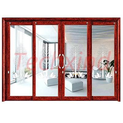 China Heat Insulation Aluminum Fitted Wardrobes Sliding Backyard Cabinet Bi Fold Glass Bathroom Doors for sale