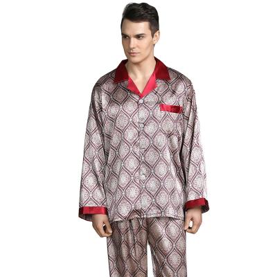 China 2021 Spring New Design Breathable Elastic Pajamas Satin Two Piece Pajamas Sets Pajamas For Men Plus Size Mens Sleepwear Set for sale