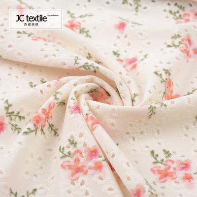 China Factory JC-K2165 Sustainable Polyester Spandex Embroidery Like Floral Jacquard Wholesale Knit Fabric for sale