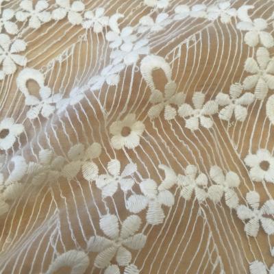 China M11566T JC Breathable Textile Woven Organza 100%Polyester Lace Fabric for sale