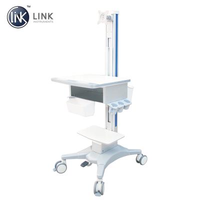 China LX-EC-001 Mobile Computer Cart Hospital Mobile Device Workstation Ultrasound Trolley Medical Cart Adjustable Height for sale