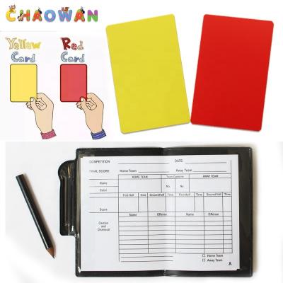 China Leather + PVC Factory direct sales sports football referee card red and yellow plastic card wallet warning whistle for sale