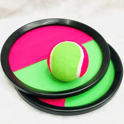 China 2020 Factory Factory Wholesale Plastic Sport Fun Double Racket Pitch And Catching Game Toy 2 Racket 1 Ball Set for sale