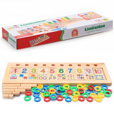 China Children's DIY Matching Board Puzzle Toy Educational Number Board Math Intelligence Game Wooden Number Game Preschool Toy for sale