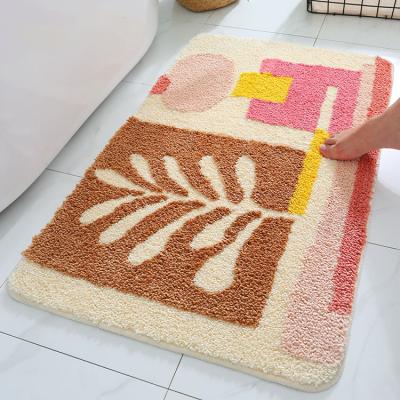 China Shaggy Bath Mat Non Slip Easy Clean Bathroom Washable Flannel Waterproof for sale