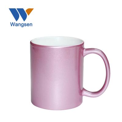 China 11oz Sublimation Pearl Rose Mug Viable Sublimation Coffee Mug for sale