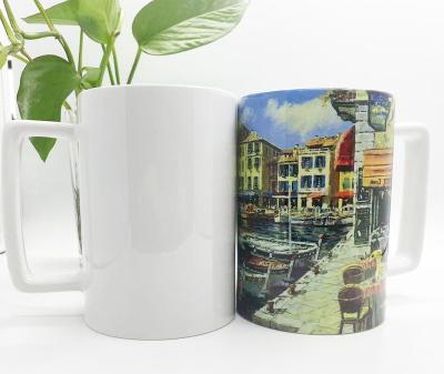 China Sustainable 16oz Square Handle Sublimation White Mug for sale