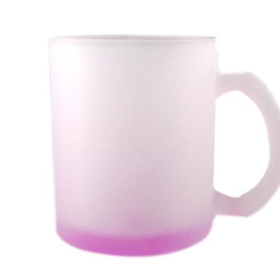 China Sustainable 11oz Sublimation Frosted Glass Mug With Bottom Color for sale