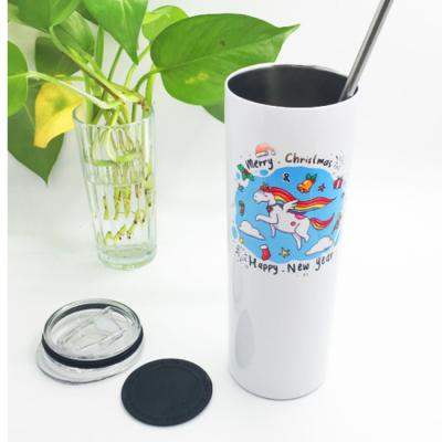 China Sustainable 20oz Stianless Steel Sublimation Straight Skinny Tumbler for sale