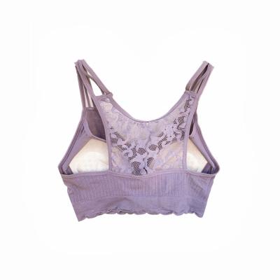 China New Antibacterial Ladies Lace Solid Color Girl Bra Comfortable And Breathable Daily Bra for sale